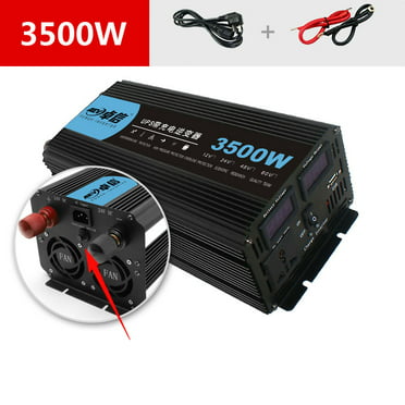 FLAMEZUM Pure Sine Wave Power Inverter 3500Watt DC 12 Volt to 120Volt Peak Power 7000Watt with LCD Display and Remote Control 2X 2.4A USB and 4X AC Outlets 